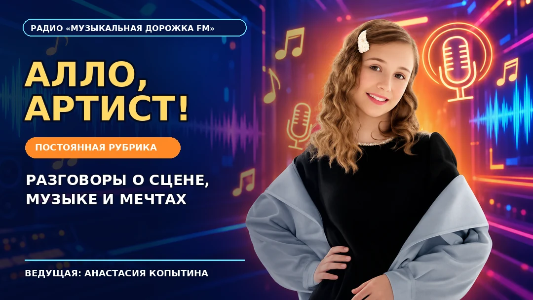 Ведущая Анастасия Копытина представляет рубрику «Алло, артист!» на радио «Музыкальная дорожка FM»